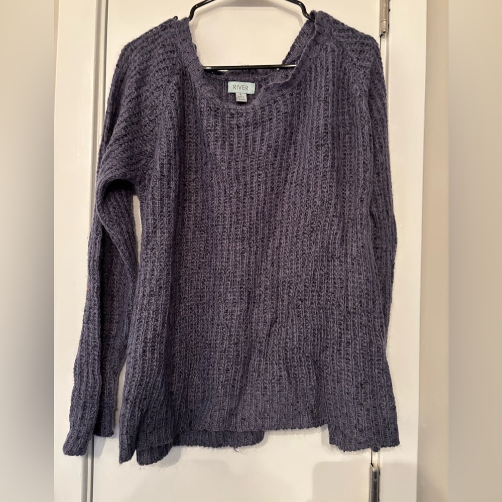 Woven Scoop Neck Sweater